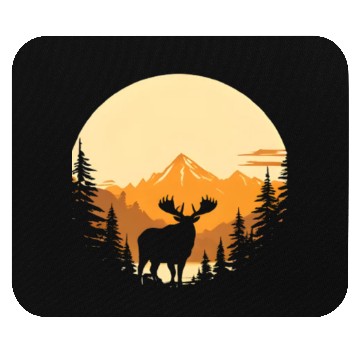 Discover "Mountain Majesty Moose Sunset" Mouse Pads