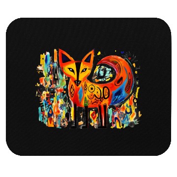 Discover Abstract Fox pop art Mouse Pads