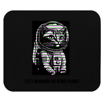 Discover Let's discover the other planet, Astronaut cat. Mouse Pads