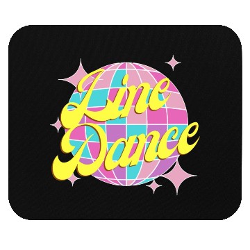 Discover Line dance disco ball in fun neon party colors Mouse Pads