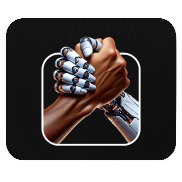 Discover Embracing the Human-Robot Alliance Mouse Pads