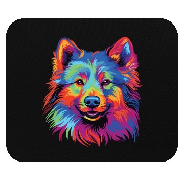 Discover Watercolor Colorful Finnish Lapphund Mouse Pads
