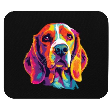 Discover Watercolor Colorful Beagle Harrier Mouse Pads