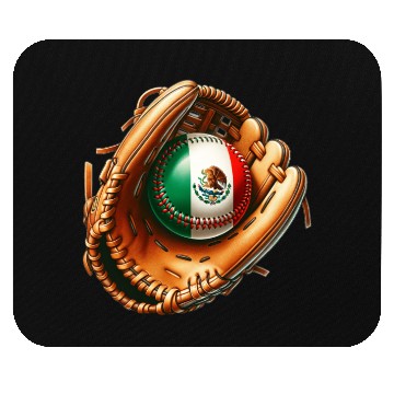 Discover Mexico flag baseball design Mouse Pads