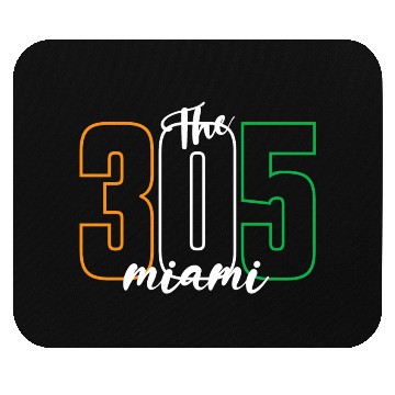 Discover Miami 305 Area Code - Typography Art Mouse Pads