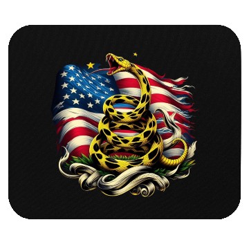 Discover Gadsden Snake American Flag Mouse Pads