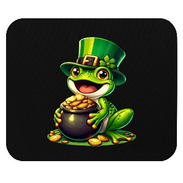 Discover St. Patrick's Day Frog with Gold Mouse Pads