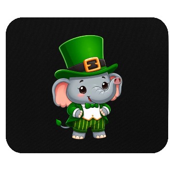 Discover St. Patrick's Day Elephant Green Mouse Pads
