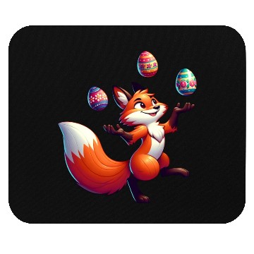 Discover Easter Fox Juggler with Eggs Mouse Pads