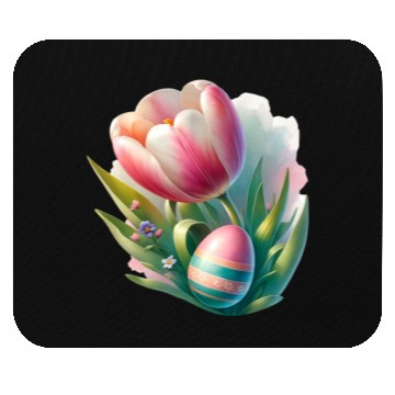Discover Spring Colorful Tulip With Easter Egg Mouse Pads
