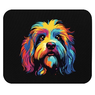Discover Watercolor Colorful Tibetan Spaniel Mouse Pads