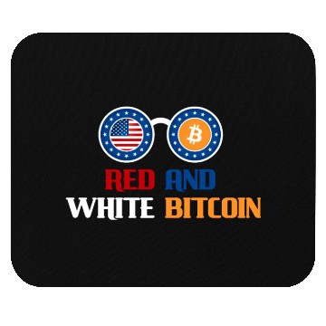 Discover Red and White Bitcoin Mouse Pads