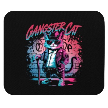 Discover Gangster cat Mouse Pads