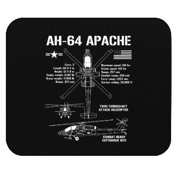 Discover AH-64 Apache Attack Helicopter Specs Military AH64 Mouse Pads