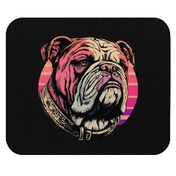 Discover Bulldog With Character Retro Graphic Mouse Pads