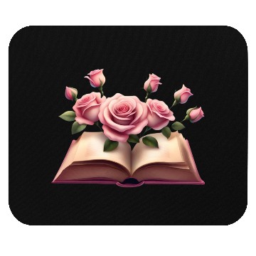 Discover Book and Flower, Rose Mouse Pads
