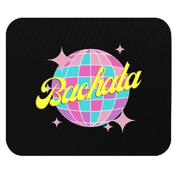 Discover Bachata dance neon color disco ball Mouse Pads