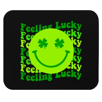 Discover Irish Clover Feeling Lucky Smiling Face Mouse Pads