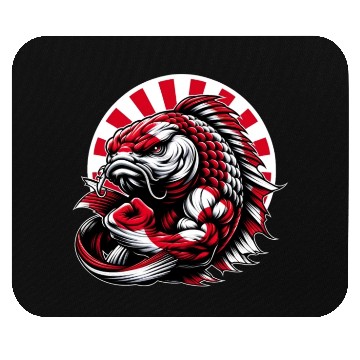 Discover Koi fish Japan national flag carp Mouse Pads