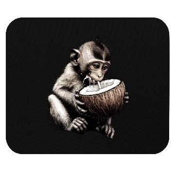 Discover Coconut Milk-Sipping Monkey Mouse Pads