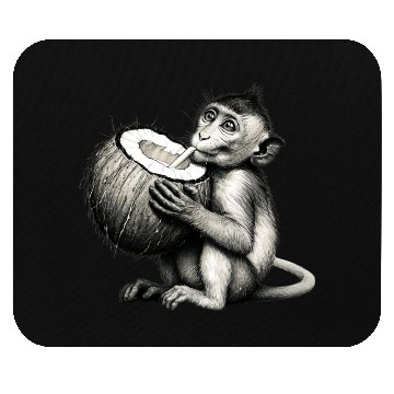 Discover Coconut Milk-Sipping Monkey Mouse Pads