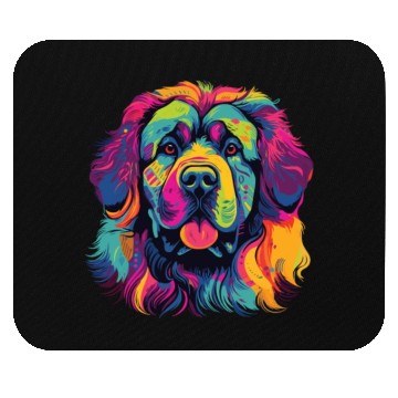 Discover Watercolor Colorful Tibetan Mastiff Mouse Pads