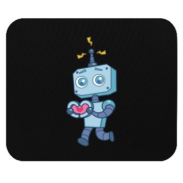 Discover Cute Heart Robot Robotics Technology Mouse Pads
