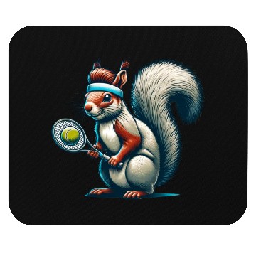 Discover Tennis Player Squirrel Animal Lover Design Mouse Pads