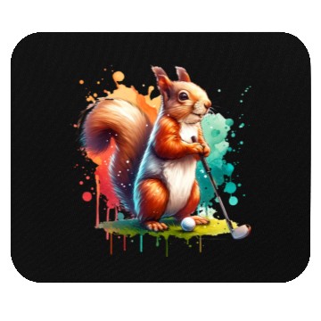 Discover Golf Player Squirrel Animal Lover Design Mouse Pads