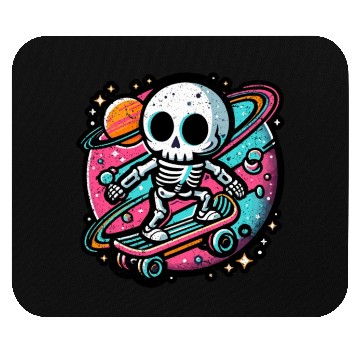 Discover SKELETON SKATEBOARDING ON SPACE Mouse Pads