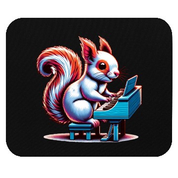 Discover Squirrel Nuts Animal Lover Playing Piano Design Mouse Pads