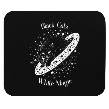 Discover Black Cat, White Magic Mouse Pads