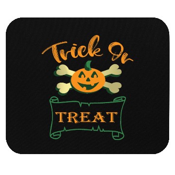 Discover Trick or treat crossbones Halloween pumpkin Mouse Pads