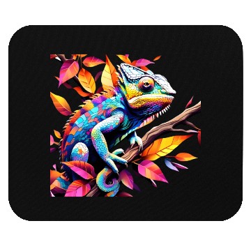 Discover "Kaleidoscopic Chameleon Serenity" Mouse Pads