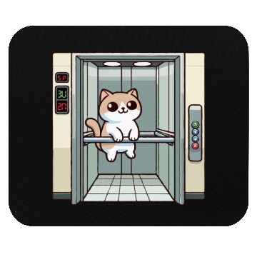 Discover Cat Using Elevator Mouse Pads