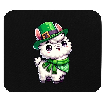 Discover St. Patrick's Day Llama Cartoon Mouse Pads