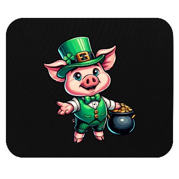 Discover Cute St. Patrick's Piglet Mouse Pads