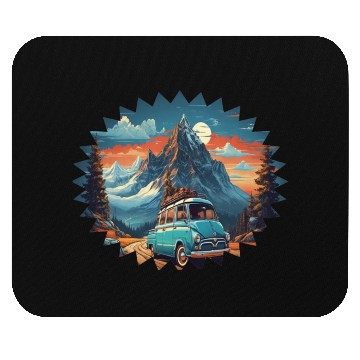 Discover Classic car with wonderful mountains background Mouse Pads