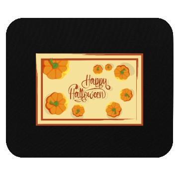 Discover Greetings Happy Halloween typography and pumpkins Mouse Pads