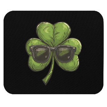 Discover Shamrock Clover Sunglasses Saint Patrick's Day Mouse Pads