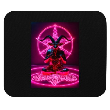 Discover Baphomet made of diamonds and glitter neon light Mouse Pads