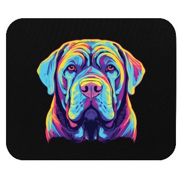 Discover Watercolor Colorful Neapolitan Mastiff Mouse Pads