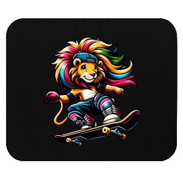 Discover Cheeky Skater Giraffe on Skateboard Mouse Pads