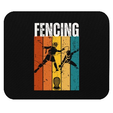 Discover Fencing Vintage Retro 70s Design Fencer Mouse Pads