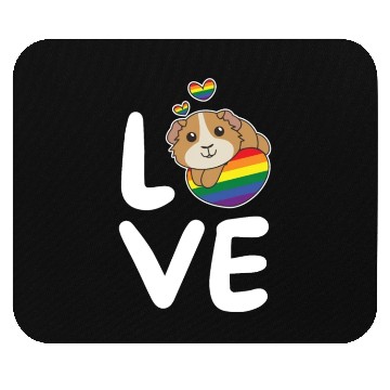 Discover Rainbow Flag Pride Lgbtq Cute Guinea Pig Love Mouse Pads