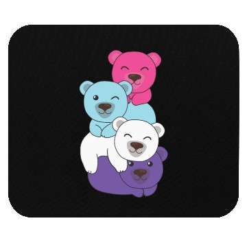 Discover Multisexual Flag Pride Lgbtq Cute Bears Pile Mouse Pads