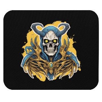 Discover Celestial Crown: Horned Skull Mouse Pads