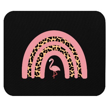 Discover Pink Leopard Rainbow with Flamingo Mouse Pads