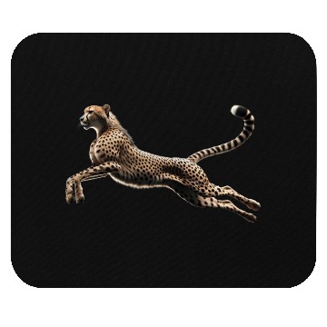 Discover Realistic Cheetah in Mid-Leap Mouse Pads