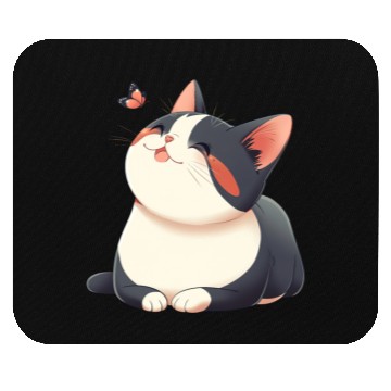 Discover Kawaii Cat and Butterfly Mouse Pads